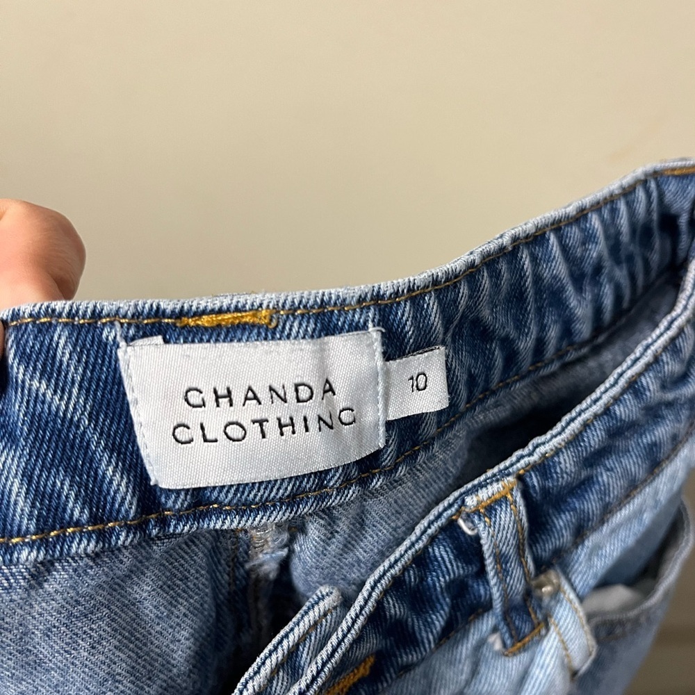 Wide leg patchwork high waisted denim jeans Ghanda Australia - Picture 6 of 7